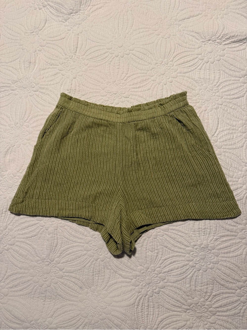 Billabong Olive Green Ribbed‎ High-Waist Women’s Shorts